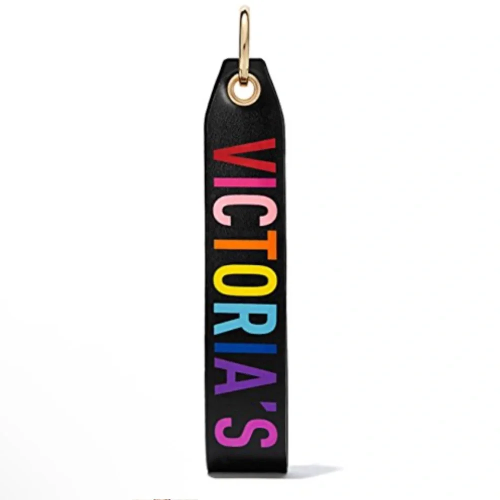 Victoria's Secret Black and Rainbow Keyring holder